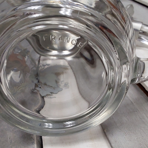 Vintage 80's Domex France Glass Beer Stein 95% zinn pewter lid - Picture 9 of 9